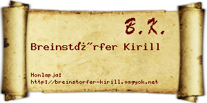 Breinstörfer Kirill névjegykártya